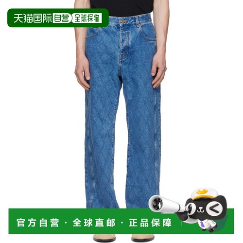 Balmain 巴尔曼 男士 蓝色 Loose 牛仔裤 HH1ML190DG26