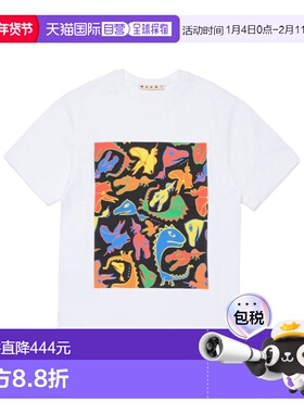 MARNI 女童衬衫 M01804M00RF0M100 SS2026 白色 印花圆领T恤