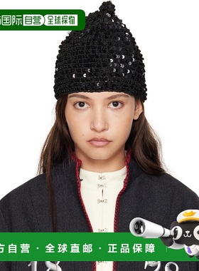 1h可退 潮奢 Bode 女士 黑色亮片毛线帽 MRF24KA012