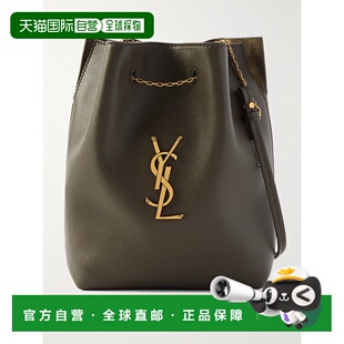 1h可退 潮奢 Saint Laurent 圣罗兰 女士 苔绿色皮革水桶包 80107
