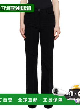 1h可退 潮奢 TOTÊME 女士 黑色 Flared Moleskin 长裤 241WRB1058