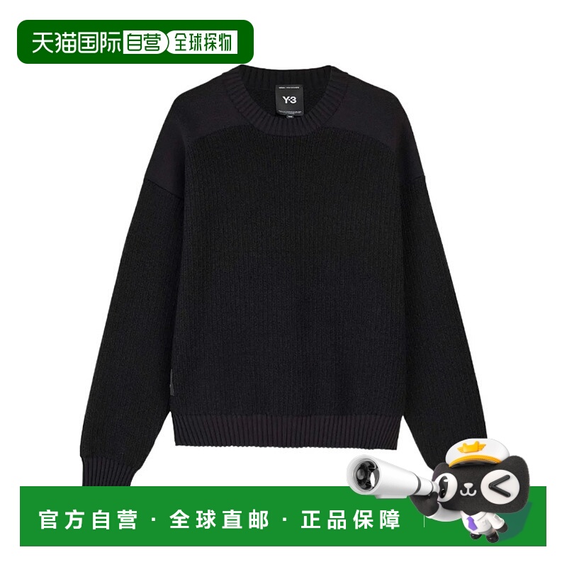 1h可退 Y-3 男士卫衣 KD2555 AW2025 黑色 Y-3 Ut Knit Crew Swea