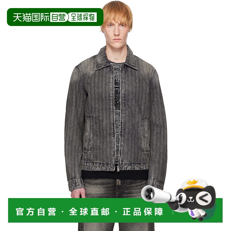 1h可退 潮奢 Diesel 迪赛 男士 黑色 D-Rohe 牛仔夹克 A1374109L5