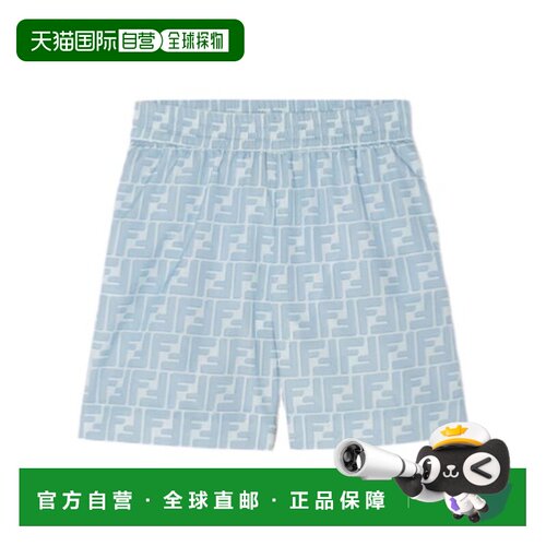 FENDI 男童泳裤 JMM027AY8HF0EX7 SS2026 蓝色 图案泳裤