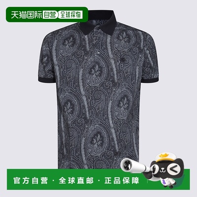 1h可退 ETRO 男士T恤 MRMD0004AK472X0883 SS2025 黑色 短袖Polo