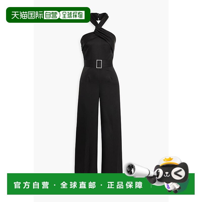 1h可退 潮奢 HALSTON 候司顿传承 女士 Kani 水晶装饰缎面绉纱阔