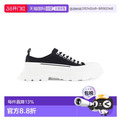 McQueen亚历山大麦昆Tread Slick帆布系带低帮马丁靴男款