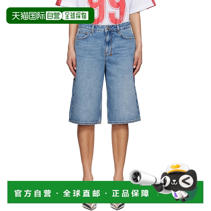 1h可退 潮奢 Ksubi 女士 蓝色 Low Rider Swept 牛仔短裤 WSP25WA