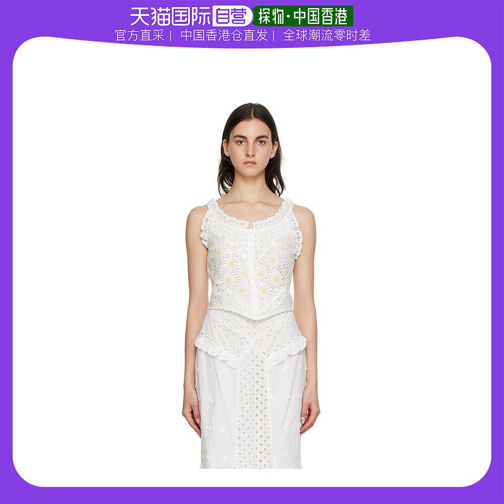 香港直邮潮奢 Anna Sui 安娜苏 女士Anna Sui 白色 Daisy 背心