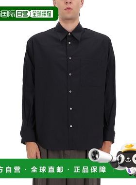 LEMAIRE 男士衬衫 SH1201LF1500BK998 AW2025 黑色长袖