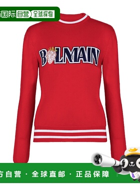 BALMAIN 女士针织衫 DF0KD025KH73MIT AW2024 红色长袖毛衣
