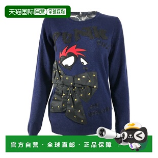 AW2024 1h可退 WS3G202X0297W79 女士针织毛衣 黑色 MOSCHINO