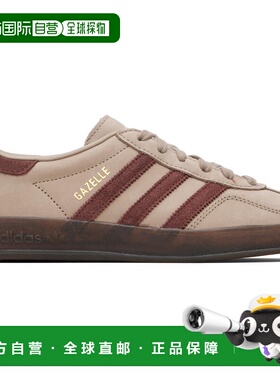 1h可退 潮奢 Adidas 男士 灰褐色 Gazelle Indoor 运动鞋 JQ8387