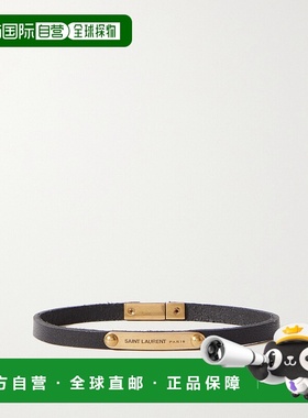 1h可退 潮奢 Saint Laurent 圣罗兰 女士 皮革金色金属手镯 50614