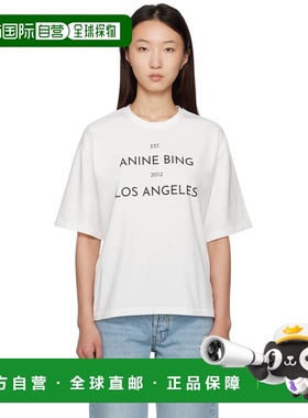 1h可退 潮奢 ANINE BING 女士 灰白色 Rudy T 恤 A0811037IVY1Ivo