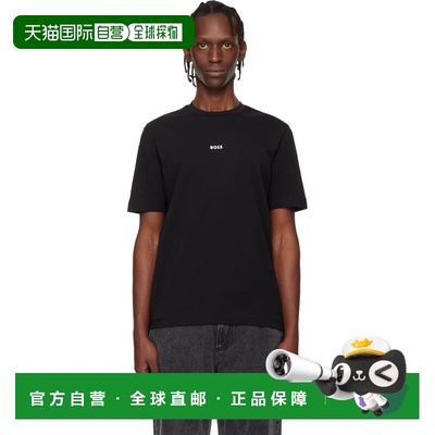 1h可退 潮奢 BOSS 波士 男士 黑色 Contrast Logo Stretch-Cotton