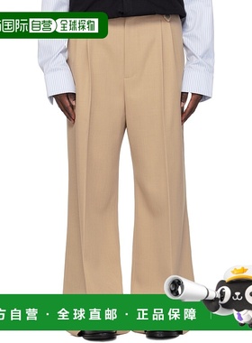 1h可退 潮奢 EGONLAB. 男士 驼色褶裥长裤 SS25PT005
