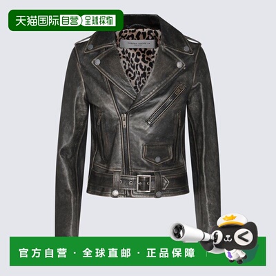 GOLDEN GOOSE 女士 黑色 Biker 皮革夹克 GWP00848P000647