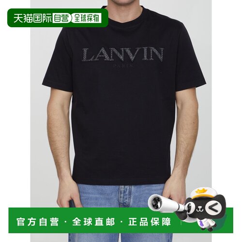 LANVIN 男士T恤 RMTS0005J207P2310 SS2023 黑色 Black t-shirt w