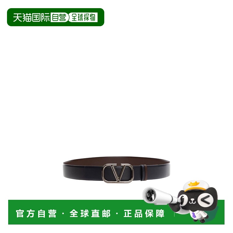 1h可退 VALENTINO 男士腰带 1Y2T0T46YYF7K9 SS2022 黑色 徽标皮