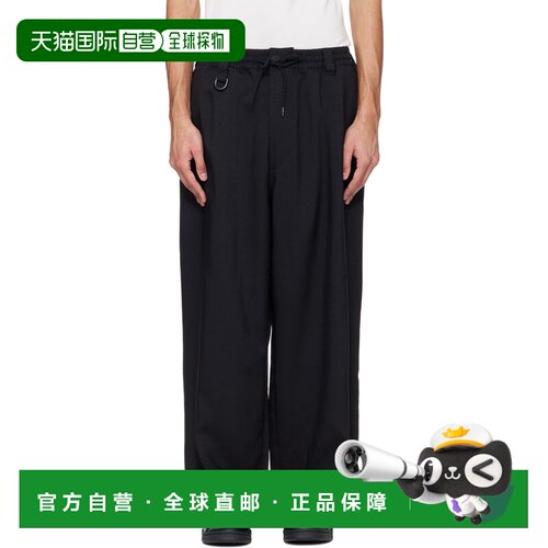 Y-3 男士 黑色 Sport Uniform Pinstripe 卫裤长裤休闲裤 KF6021