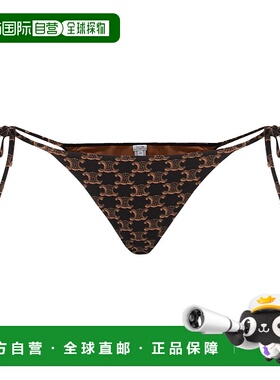 CELINE 女士泳装 2Z273939T17BR CO 黑色 平纹针织字母图案泳裤