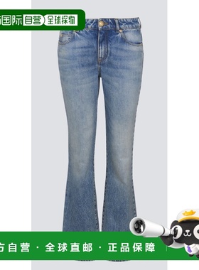 BALMAIN 女士牛仔裤 EF1MJ130DF246FF SS2025新款蓝喇叭裤
