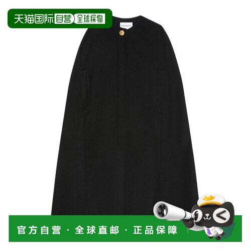 GIVENCHY 女士大衣 BW00TM151K002 SS2026 黑色 羊毛和羊绒混纺披