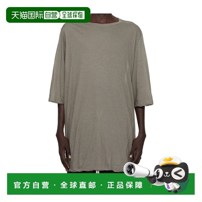 1h可退 RICK OWENS 男士T恤 RU02E1274UC34 AW2025 灰色 圆领T 恤