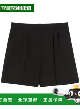 MAX MARA 女士短裤 1141015106003 CO 黑色 羊毛帆布短裤