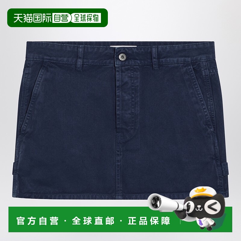 1h可退 潮奢 Miu Miu 缪缪 女士 靛蓝色牛仔迷你半身裙 MG2340OOO