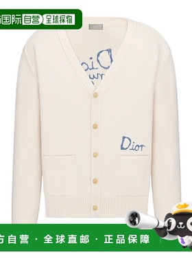 DIOR 男士针织毛衣 583M219A3003C085 SS2025 白色 长袖针织衫