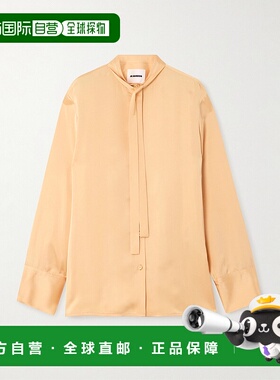 1h可退 潮奢 Jil Sander 吉尔 桑达 女士 打结领缎面衬衫 J01DL01