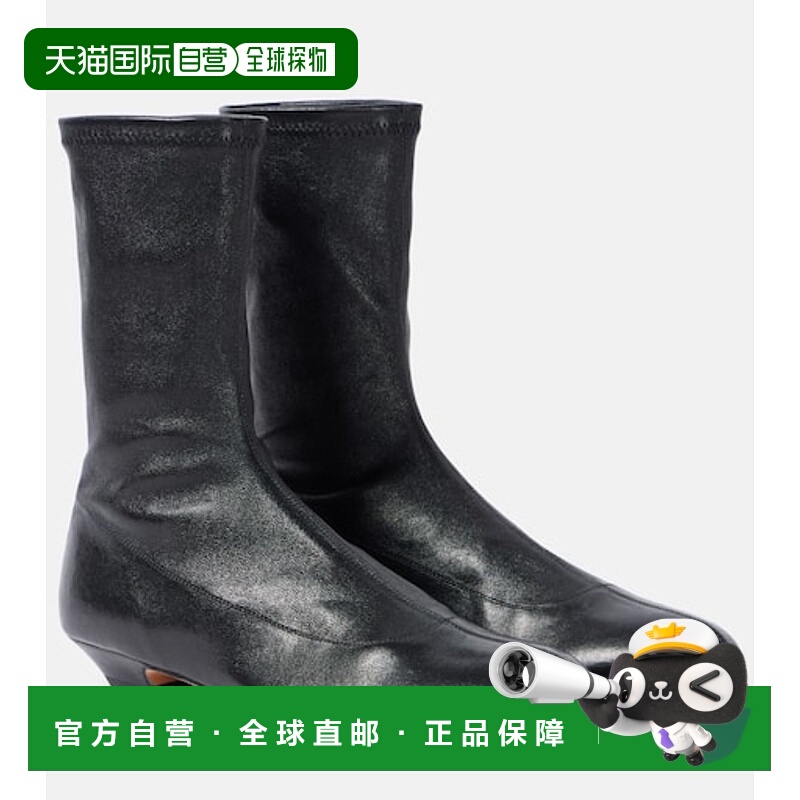 1h可退 潮奢 KHAITE 女士 Apollo 皮质短靴 black黑色 舒适时尚