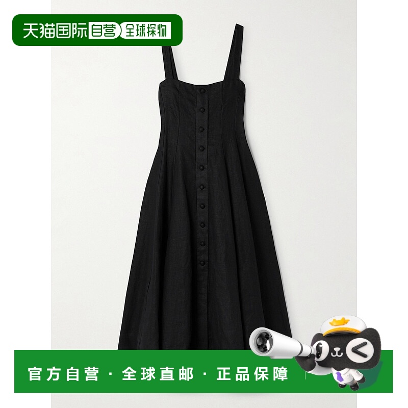 1h可退 潮奢 FAITHFULL THE BRAND 女士 Corbiere 褶裥亚麻中长连