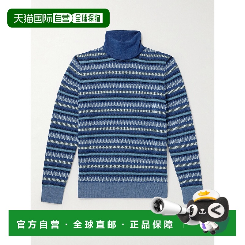 1h可退 潮奢 Loro Piana 诺悠翩雅 男士 'Fair Isle' 羊绒高领毛