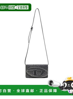 DIESEL 女士斜挎包 X09809P6804T8013 AW2024 黑色 1DR翻盖单肩包