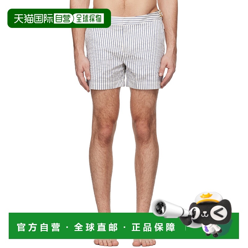 1h可退 潮奢 Orlebar Brown 男士 白色 & 海军蓝 Setter 泳裤 280