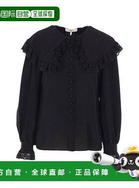 1h可退 潮奢 Chloe 蔻依 女士 大領蕾絲細節襯衫 CH25WHT07005