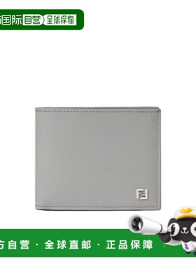FENDI 男士钱包 7M0001AVV6F0BDC SS2026 灰色 Squared FF钱包