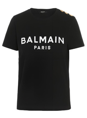 BALMAIN 女士T恤 23ABF1EF005BB02EAB AW2025 黑色