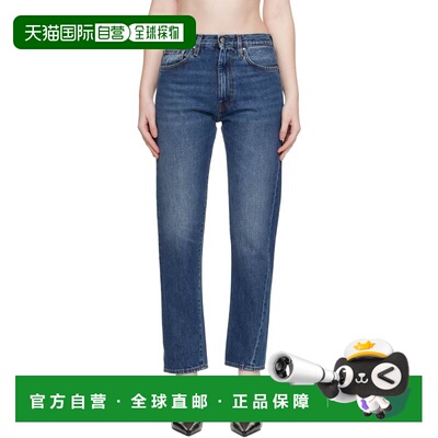 toteme 女士 蓝色扭缝牛仔裤 221232741WASHEDBLUE405直筒裤