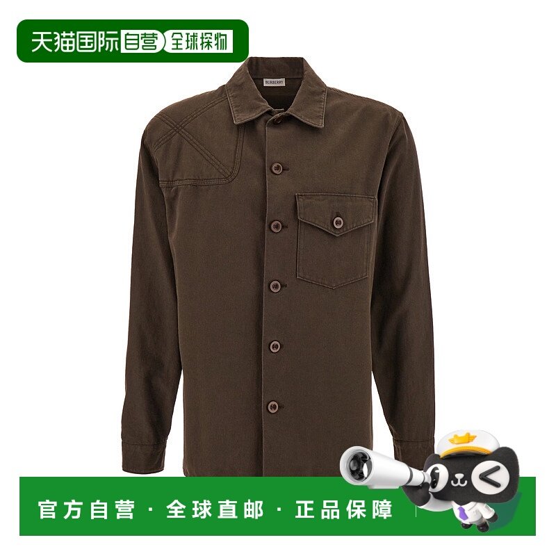 BURBERRY 男士衬衫 8077296B7326 AW2023 棕色 Military green co