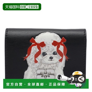 GANNI 女士手拿包 B3010125099 SS2026 黑色 图案卡包