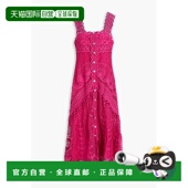 凸纹花边蕾丝中长连衣裙 1h可退 343966PINK RIO 女士 潮奢 FARM