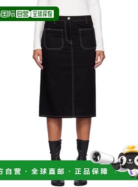 1h可退 潮奢 Courreges 女士 黑色 2-Pocket Topstitched 牛仔半