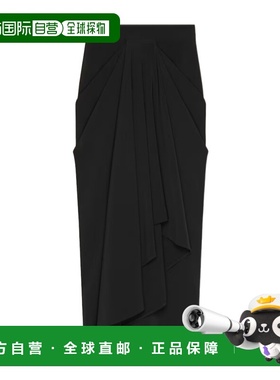 GIVENCHY 女士半身裙 BW411M164K001 SS2026 黑色 Draped crepe c