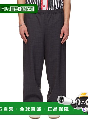 潮奢 Moschino 莫斯奇诺 男士 灰色 & 海军蓝 Logo Tape 长裤 261