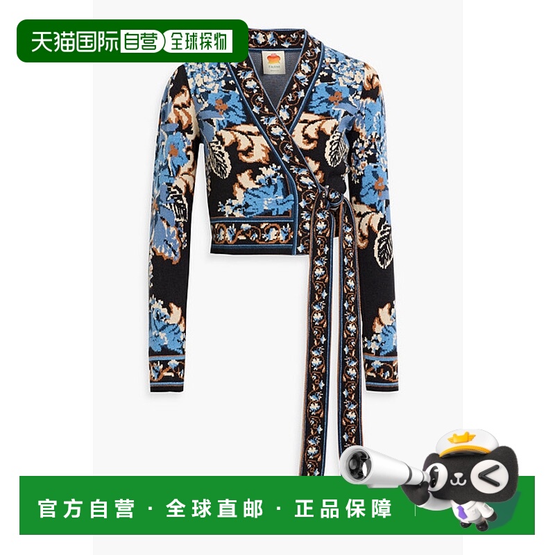 1h可退 潮奢 FARM RIO 女士 短款提花针织裹式上衣 329641BLOSSOM