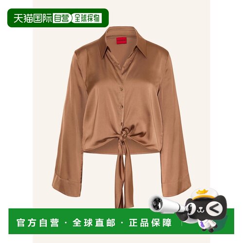 HUGO 女士衬衫 100165808812002 CO 棕色 Satin b【付后1h可退】